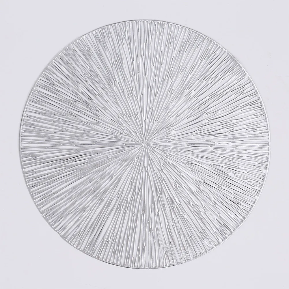 6PCS 38*38cm Sliver/gold/rose Gold Round Placemats Decoration Meal Mat PVC Anti-hot Dining Table Mat
6PCS 38*38cm Sliver/gold/rose Gold Round Placemats Decoration Meal Mat PVC Anti-hot Dining Table Mat