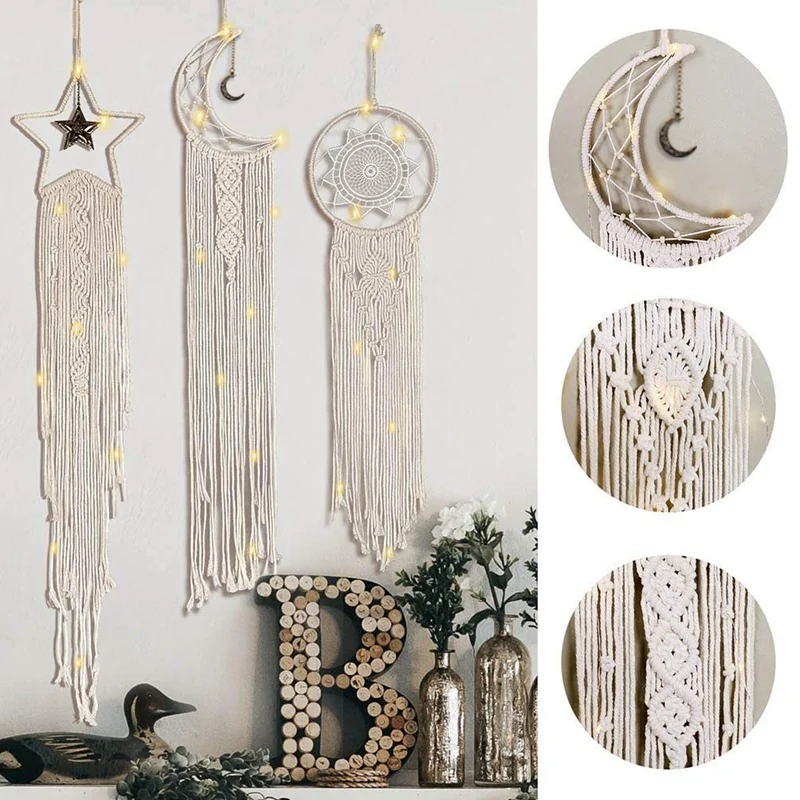Dream Catcher Dream Catcher Wall Decor Hanging Wall Decor Wall Hanging Sun & Moon & Star Decoration Craft Gift 3Pcs
Dream Catcher Dream Catcher Wall Decor Hanging Wall Decor Wall Hanging Sun & Moon & Star Decoration Craft Gift 3Pcs