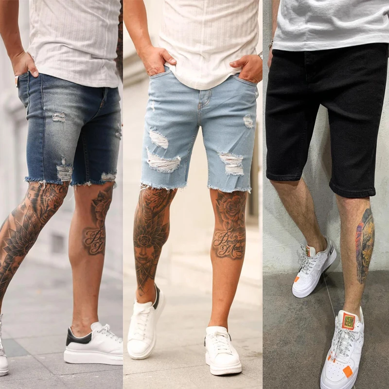 2021 New Style Men Stretchy Ripped Skinny Biker Jeans Shorts Destroyed Hole Taped Slim Fit High Quality Denim Shorts
2021 New Style Men Stretchy Ripped Skinny Biker Jeans Shorts Destroyed Hole Taped Slim Fit High Quality Denim Shorts