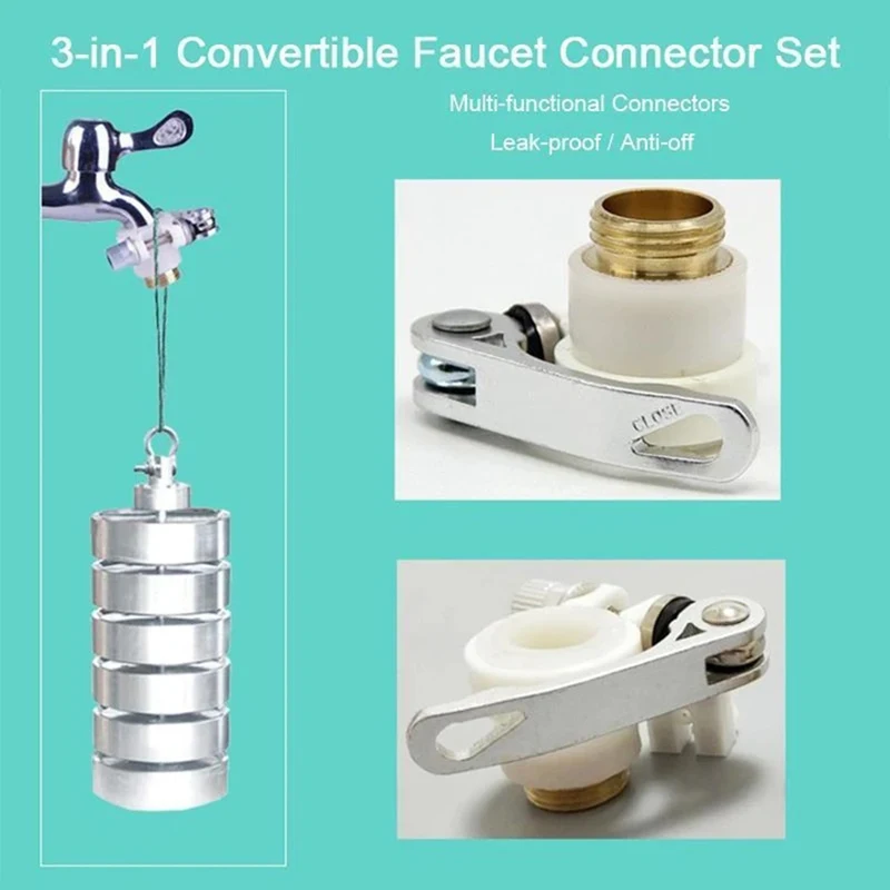 Universal 3-In-1 Brass Hose Tap Connectors Set Vintage Faucet Adapter Washing Machine Quick Connector TRYC889
Universal 3-In-1 Brass Hose Tap Connectors Set Vintage Faucet Adapter Washing Machine Quick Connector TRYC889