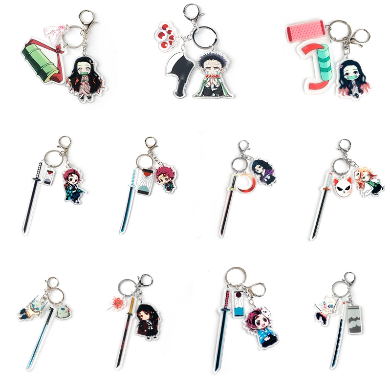 Cartoon Demon Slayer Kimetse No Yaiba Keychain Anime Kamado Tanjirou Giyuu Sword Acrylic Pendant Keyring Key Chain Prop Gifts
Cartoon Demon Slayer Kimetse No Yaiba Keychain Anime Kamado Tanjirou Giyuu Sword Acrylic Pendant Keyring Key Chain Prop Gifts