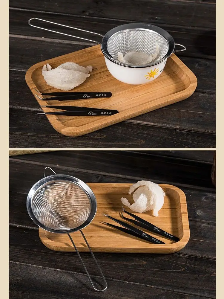 Bird's nest plucking tool Tweezers clip colander filter net Stainless steel bird's nest cleaning set plus long three-piece set
Bird's nest plucking tool Tweezers clip colander filter net Stainless steel bird's nest cleaning set plus long three-piece set