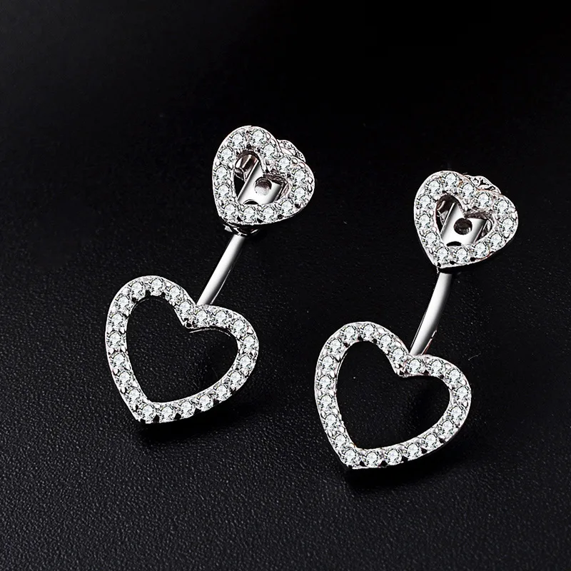 Jellystory 925 sterling silver drop earrings with double heart-shape zircon jewellery earrings for women wedding party wholesale
Jellystory 925 sterling silver drop earrings with double heart-shape zircon jewellery earrings for women wedding party wholesale