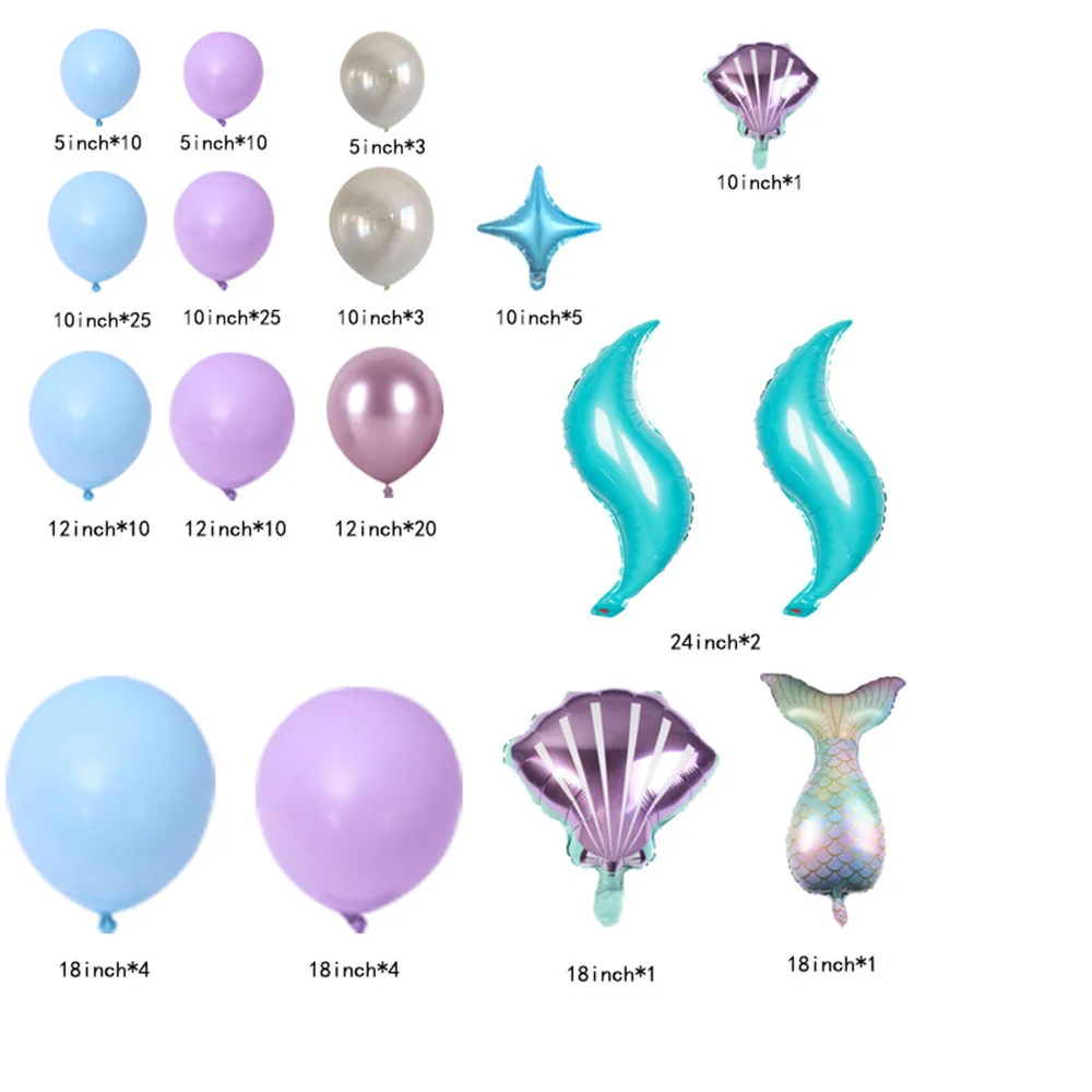 87pc Mermaid Tail Balloon Latex Balloon Theme Birthday Party Decoration Garland Arch Party Decor Set Atmosphere Scene Props
87pc Mermaid Tail Balloon Latex Balloon Theme Birthday Party Decoration Garland Arch Party Decor Set Atmosphere Scene Props