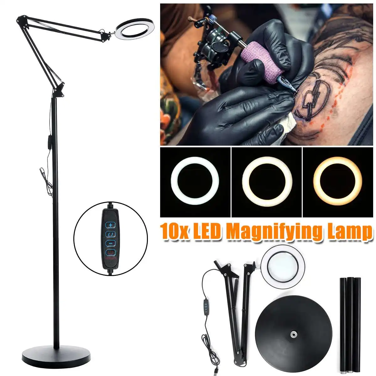 10X Magnifying Glass Floor Lamp LED Magnifier Floor Stand Lamp Standing Light Adjustable Height For Reading Working Study 3Color
10X Magnifying Glass Floor Lamp LED Magnifier Floor Stand Lamp Standing Light Adjustable Height For Reading Working Study 3Color