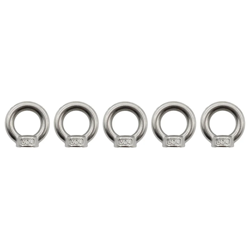 M8 Eye Nut,304 Stainless Steel Lifting Eye Nut,5PCS Heavy Duty Marine Grade,Hardware Ring Shaped Eye Bolt,Threaded Nut Fastener
M8 Eye Nut,304 Stainless Steel Lifting Eye Nut,5PCS Heavy Duty Marine Grade,Hardware Ring Shaped Eye Bolt,Threaded Nut Fastener