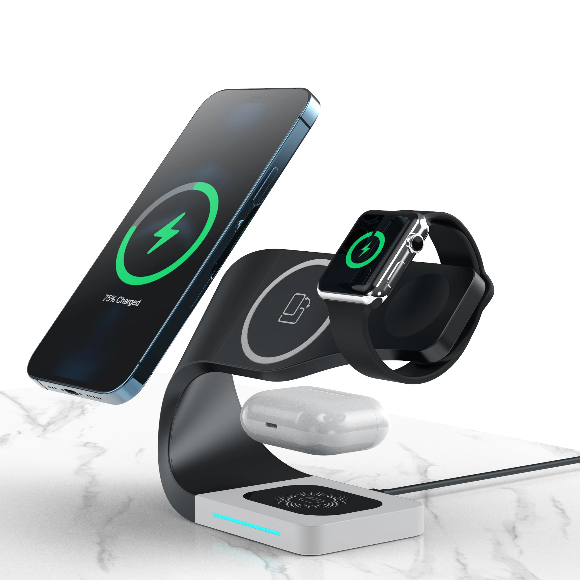USLION 4 in 1 Magnetic Wireless Charger Stand 15W Fast Charging Dock Station For iPhone 12 Pro Max Apple Watch 6 5 4 Airpods Pro 
USLION 4 in 1 Magnetic Wireless Charger Stand 15W Fast Charging Dock Station For iPhone 12 Pro Max Apple Watch 6 5 4 Airpods Pro