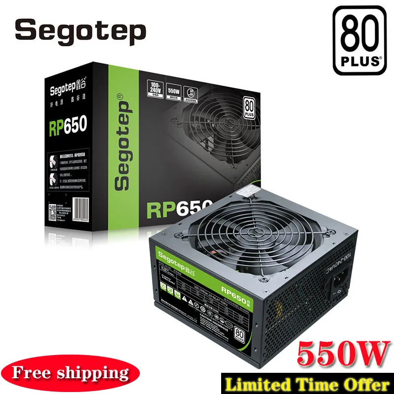 Segotep RP650 Power supply for pc Suitable computer 80plus 550W Non-modular ATX Black 120mm 24Pin Silent fan for Intel AMD 
Segotep RP650 Power supply for pc Suitable computer 80plus 550W Non-modular ATX Black 120mm 24Pin Silent fan for Intel AMD
