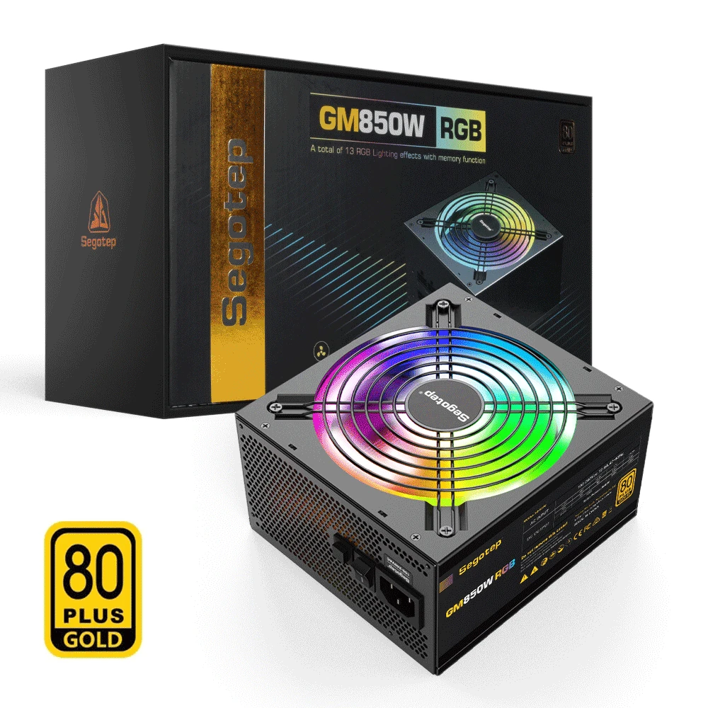 Segotep Power Supply 850W Fully Modular 80 Plus Gold Certified RGB Power Supply 140mm Fan ATX PSU Computer PC Gamer Power Supply
Segotep Power Supply 850W Fully Modular 80 Plus Gold Certified RGB Power Supply 140mm Fan ATX PSU Computer PC Gamer Power Supply