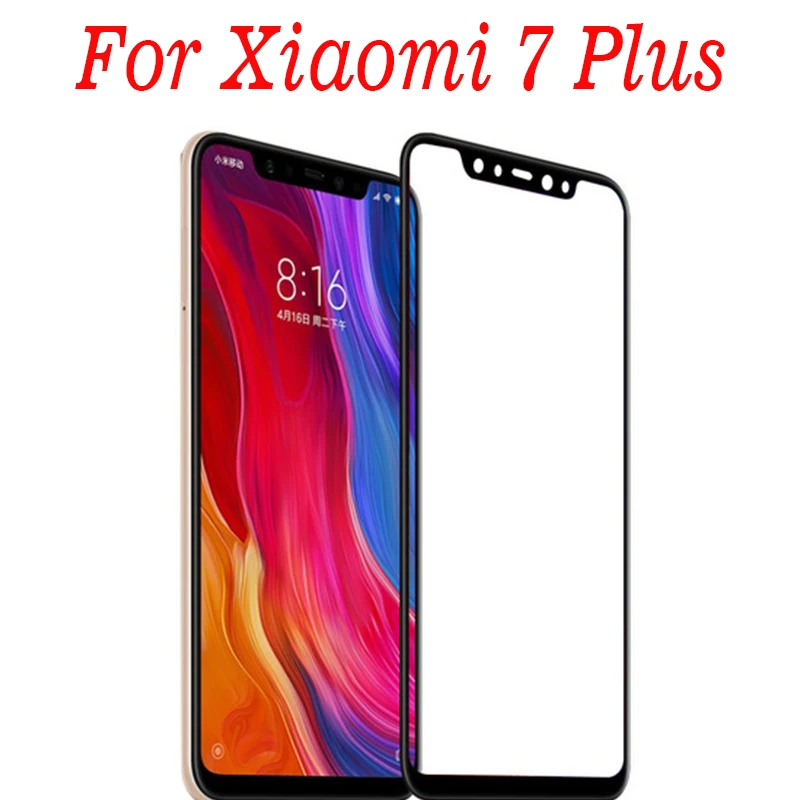 2 шт. 3D полное клеевое закаленное стекло для Xiaomi 7 Plus Полное покрытие экрана