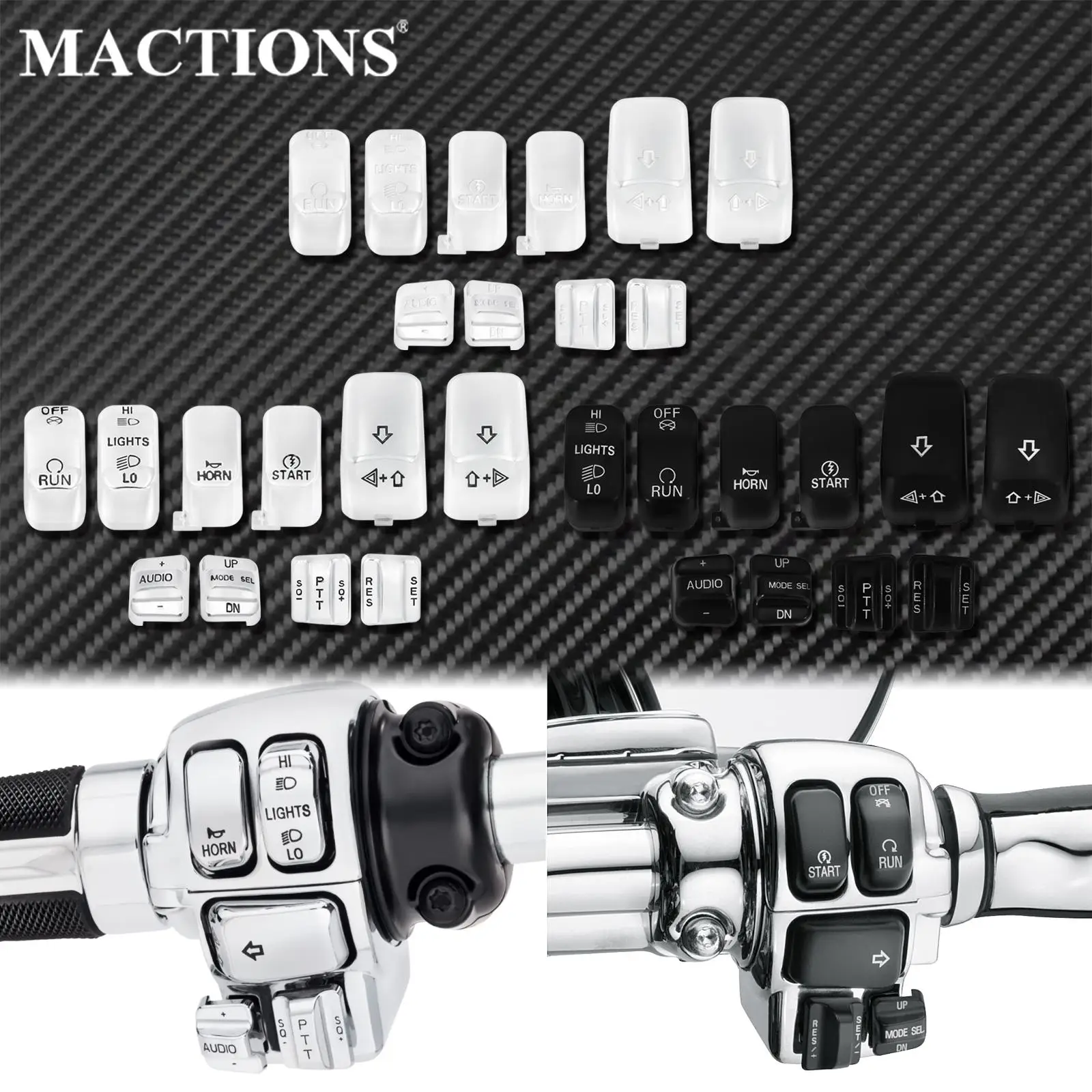 10 pcs Motorcycle Black Chrome Hand Control Switch Housing Buttons Caps For Harley Touring FLHX FLTRX Street Electra Glide 96-Up
10 pcs Motorcycle Black Chrome Hand Control Switch Housing Buttons Caps For Harley Touring FLHX FLTRX Street Electra Glide 96-Up