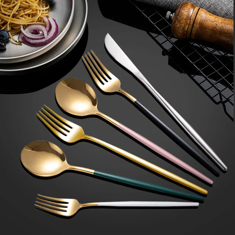 Stainless steel Dinnerware Set Spoon Tableware Forks Knives Spoons Steak Knife Dessert Coffee spoon
Stainless steel Dinnerware Set Spoon Tableware Forks Knives Spoons Steak Knife Dessert Coffee spoon