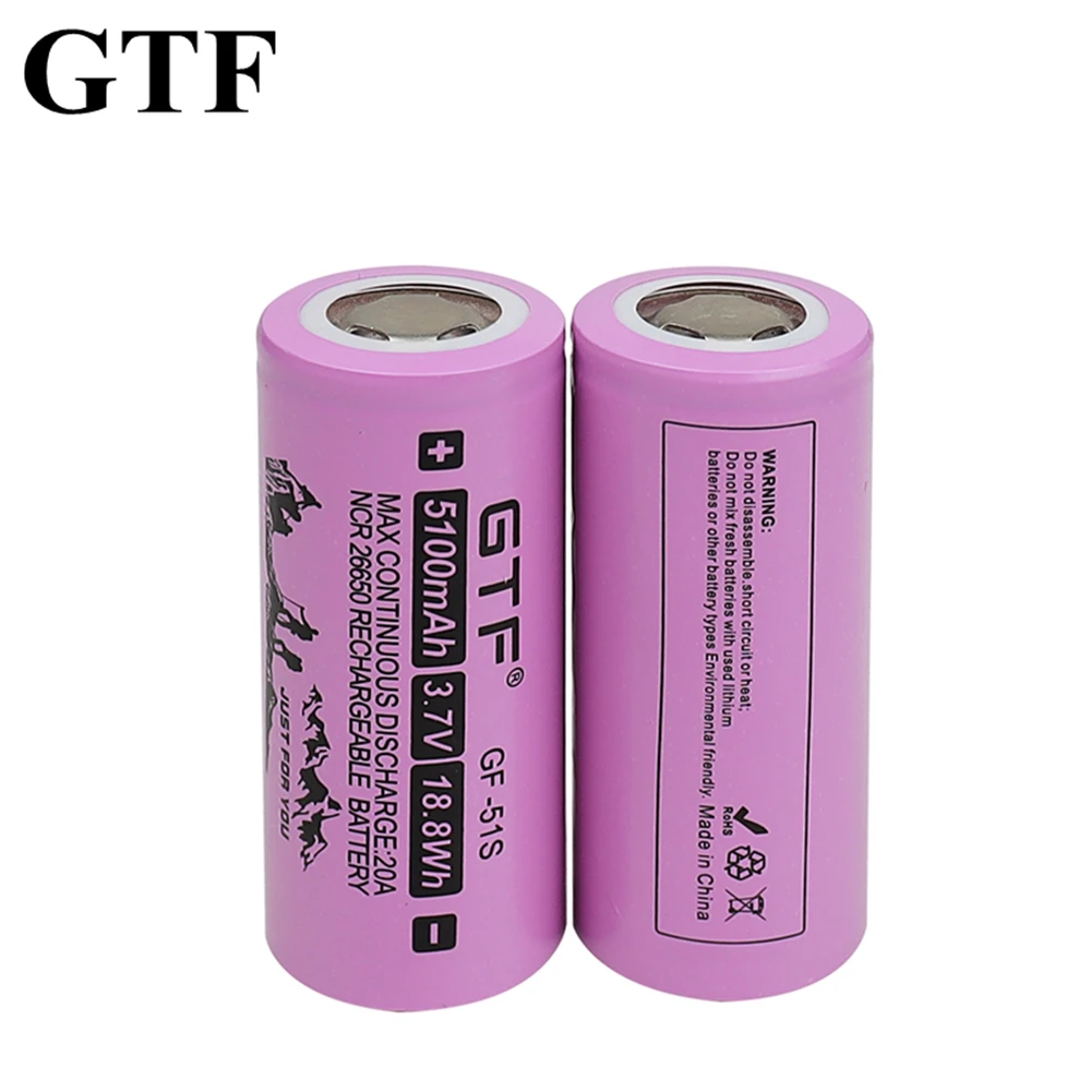 Rechargeable li-ion battery of actual gtf 26650 5000mah 3.7v capacity for smooth head batteries from alternative power source po
Rechargeable li-ion battery of actual gtf 26650 5000mah 3.7v capacity for smooth head batteries from alternative power source po