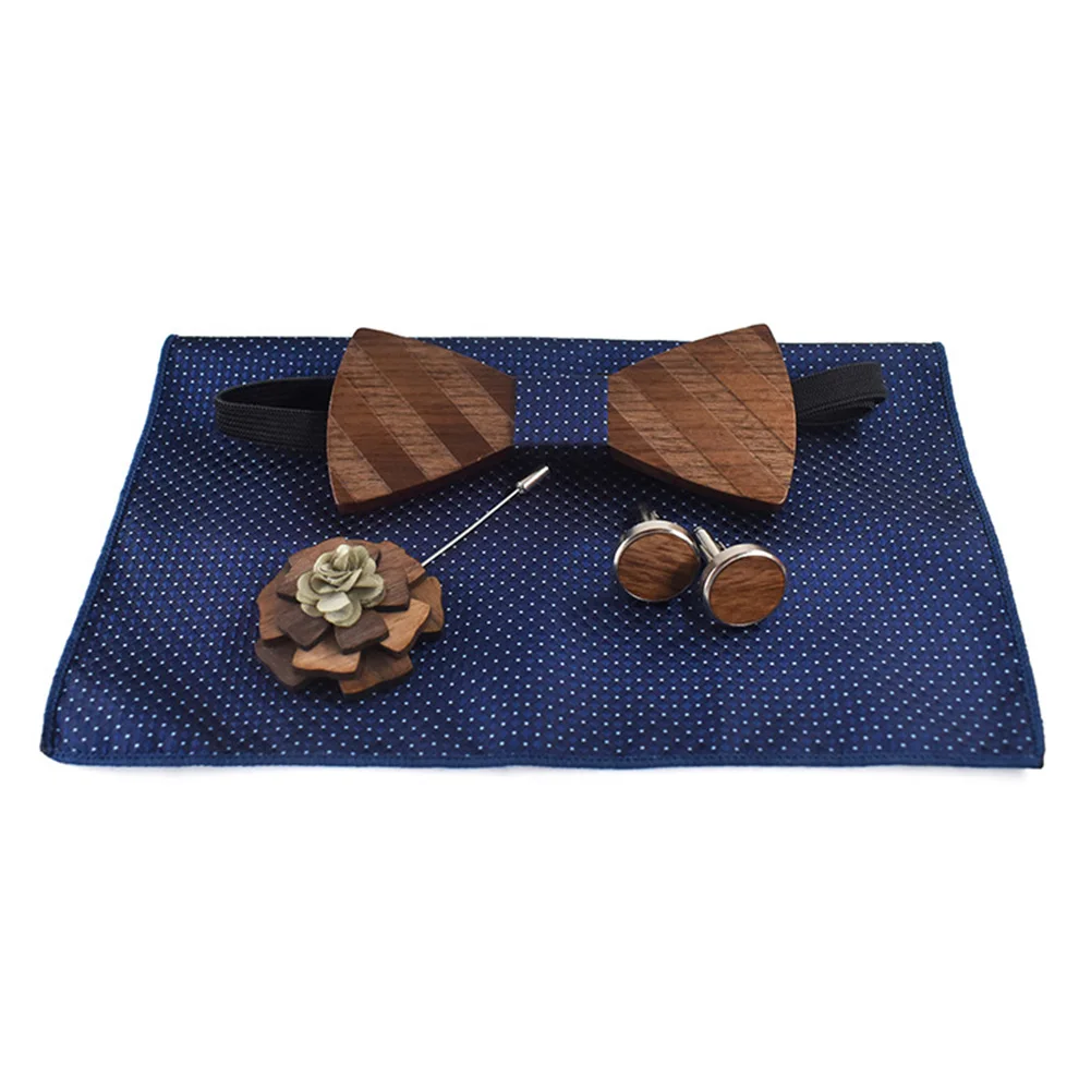 Adjustable Hanky Handkerchief Classic Square Wedding Box Elegant Bowtie Carved Fashion Pocekt Gift Party Tie Cufflink Sets | Аксессуары