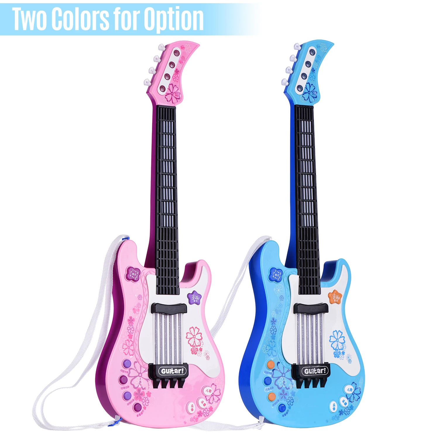 Kids Little Guitar with Rhythm Lights and Sounds Fun Educational Musical Instruments Electric Toy for Toddlers Children | Спорт и