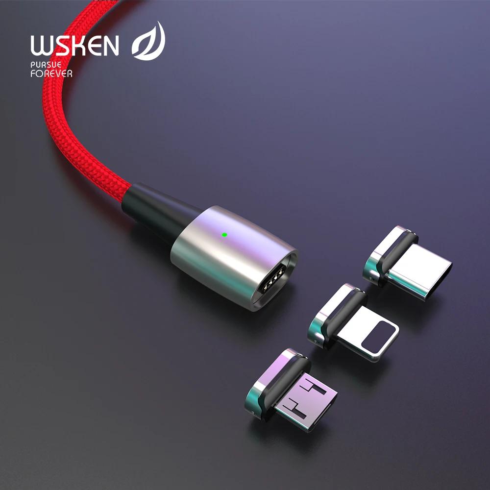 Магнитный USB кабель Wsken для iPhone быстрой зарядки Micro C Galaxy S10 8 xiaomi note 7 Pro|Кабели