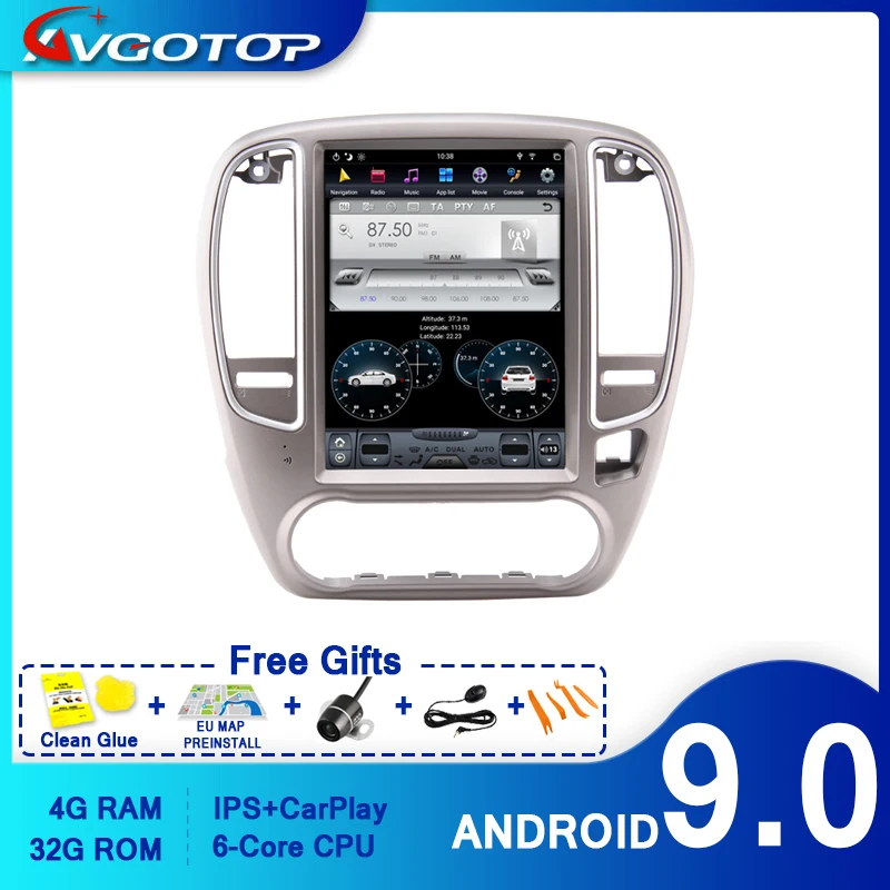 AVGOTOP Android 9 0 Tesla авто мультимедиа для NISSAN SYLPHY Carplay GPS DSP вертикальный экран
