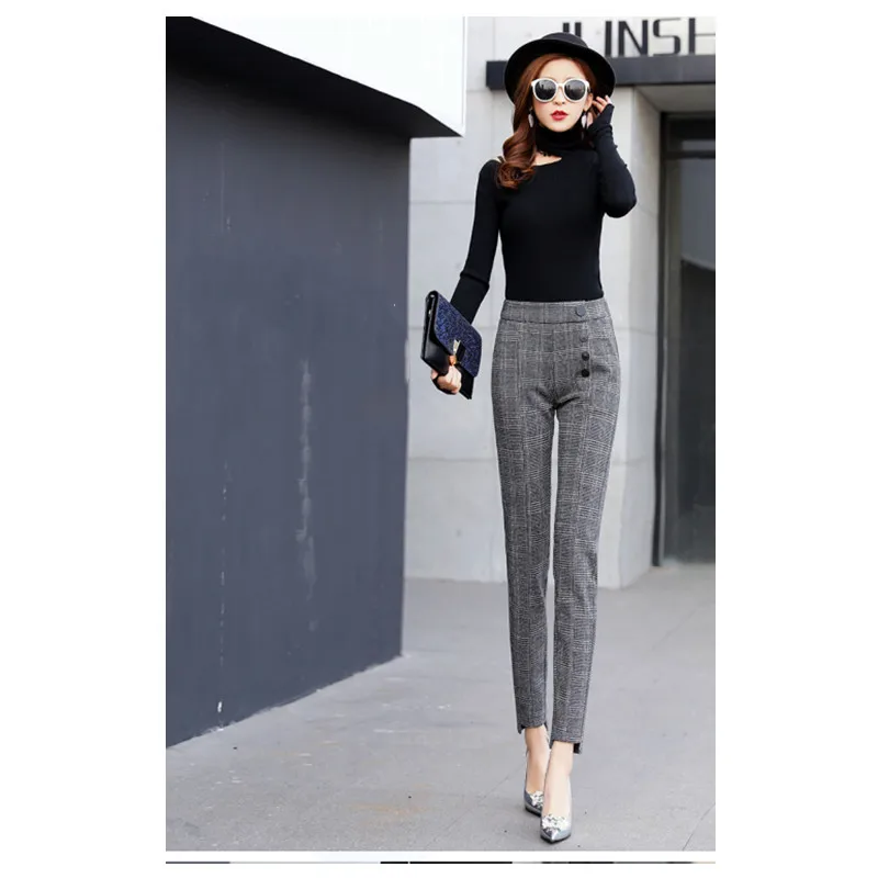 Women's Pants Spring and Autumn New Korean Plaid Harem Pants Women's Pants Feet Woolen Carrot Pants Women's High Waist Plaid Pan
Women's Pants Spring and Autumn New Korean Plaid Harem Pants Women's Pants Feet Woolen Carrot Pants Women's High Waist Plaid Pan