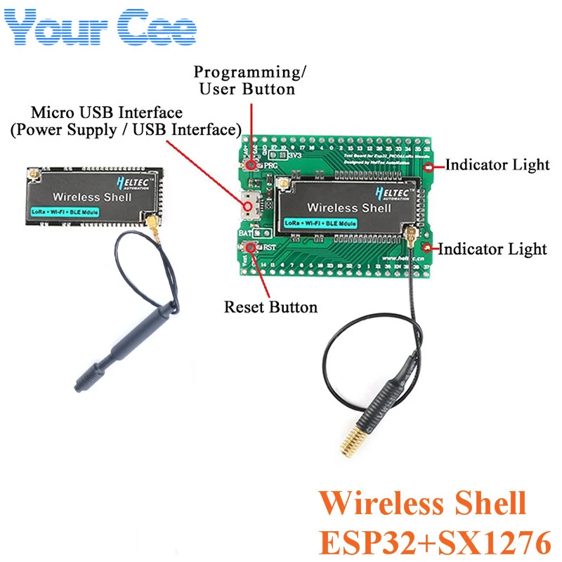 ESP32 SX1276 LoRa Development Board Expansion LoRAWAN WIFI Module 433-470 868-915 Wireless Shell for Arduino with Antenna | Электронные