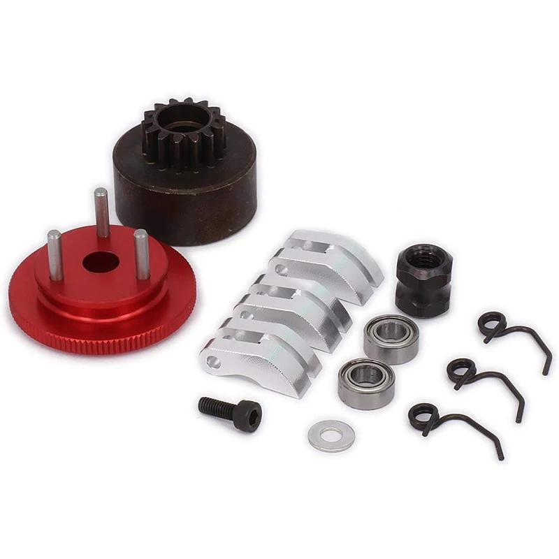 Clutch Bell Shoes Bearing 14T Gear Flywheel Assembly Kit Set Springs Cone Engine Nut for 1/8 RC Car HPI HSP Traxxas Axial Himoto
Clutch Bell Shoes Bearing 14T Gear Flywheel Assembly Kit Set Springs Cone Engine Nut for 1/8 RC Car HPI HSP Traxxas Axial Himoto