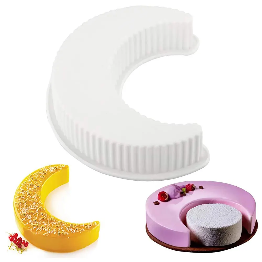 3D Moon Shape Silicone Cake Mold Crescent Silicone Cake Pan Reusable Mousse Biscuit Bread Mould for Kitchen Baking
3D Moon Shape Silicone Cake Mold Crescent Silicone Cake Pan Reusable Mousse Biscuit Bread Mould for Kitchen Baking