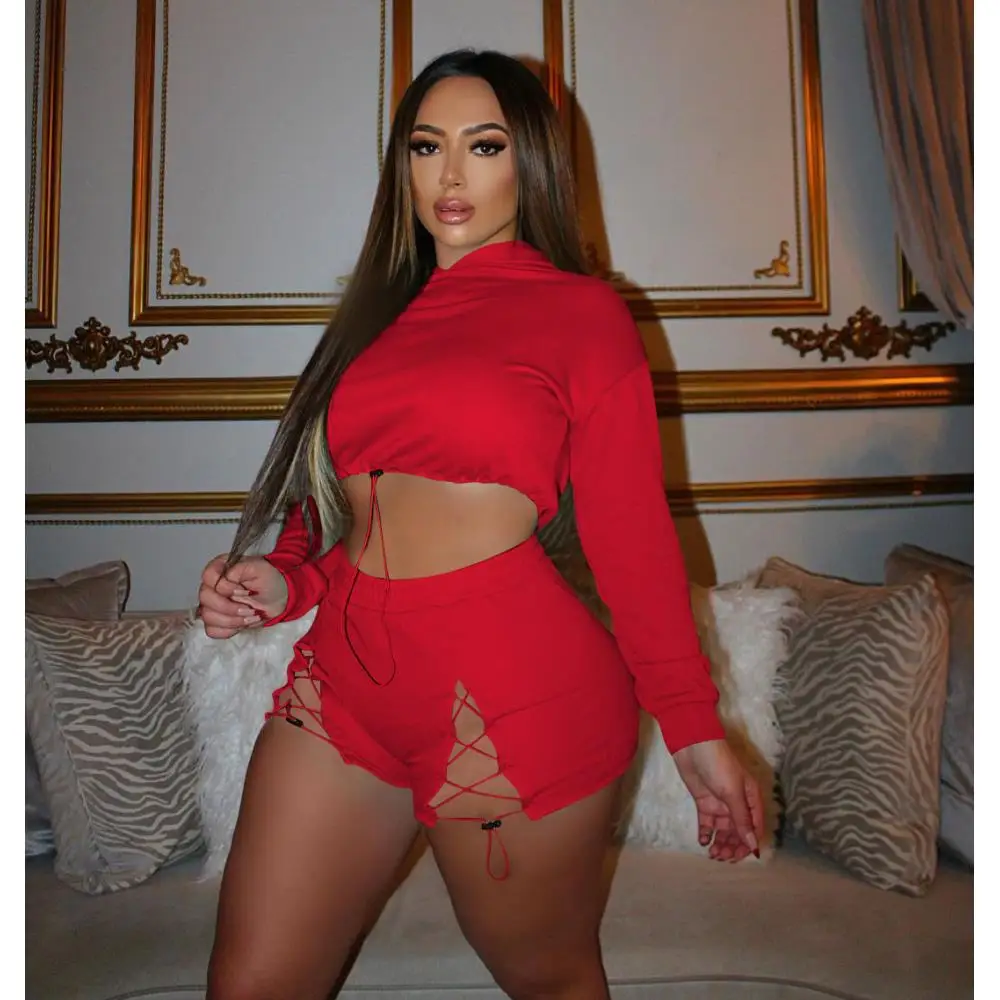 Women Sweatsuit 2 Piece Fall Winter Set Hooded Long Sleeve Elastic Band Crop Top and Sexy Mini Shorts Jogger Biker Tracksuits
Women Sweatsuit 2 Piece Fall Winter Set Hooded Long Sleeve Elastic Band Crop Top and Sexy Mini Shorts Jogger Biker Tracksuits