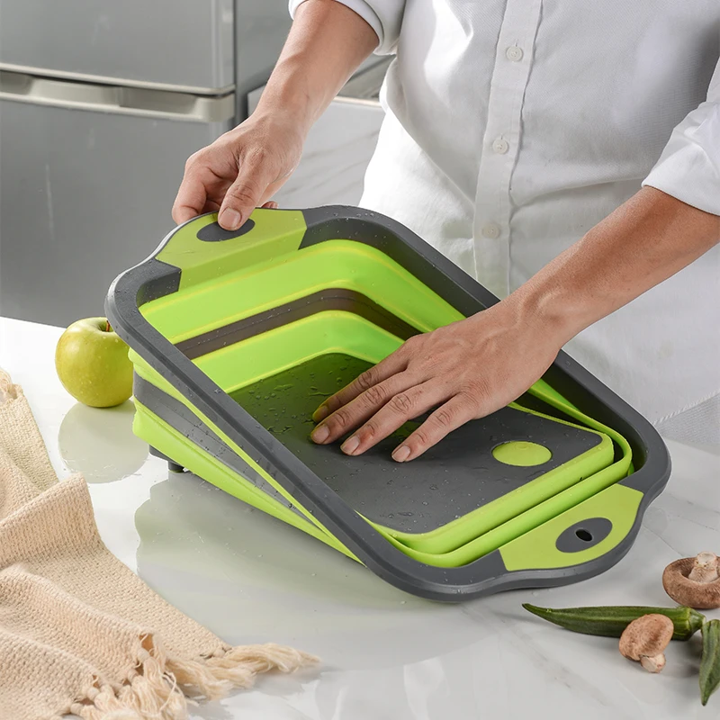 Collapsible Cutting Board Multifunction Chopping Board with Colander Chopping and Slicing Board for Camping Picnic BBQ Kitchen 
Collapsible Cutting Board Multifunction Chopping Board with Colander Chopping and Slicing Board for Camping Picnic BBQ Kitchen