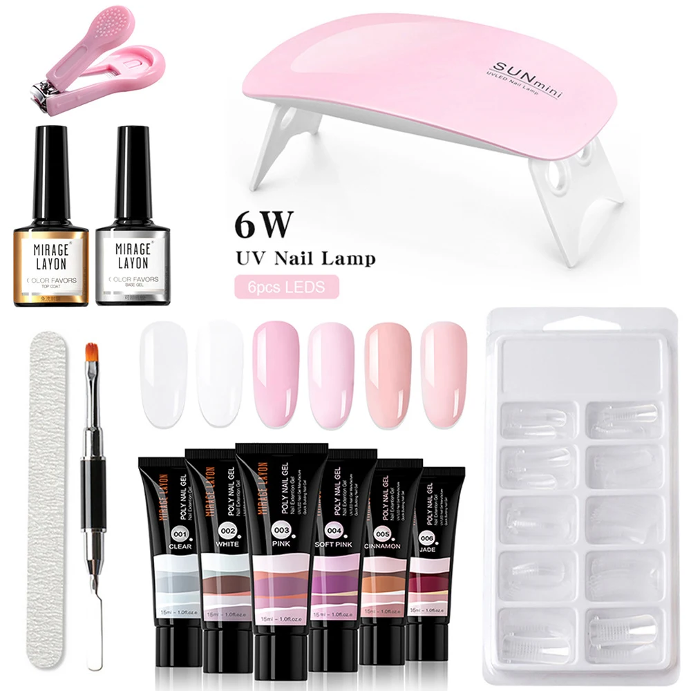 Nail Extension Set with Nail Lamp 8/13 PCS Manicure Gel Tool 6 Colors Nail Beauty Accessories Polish Top Coat Base Coat J9
Nail Extension Set with Nail Lamp 8/13 PCS Manicure Gel Tool 6 Colors Nail Beauty Accessories Polish Top Coat Base Coat J9