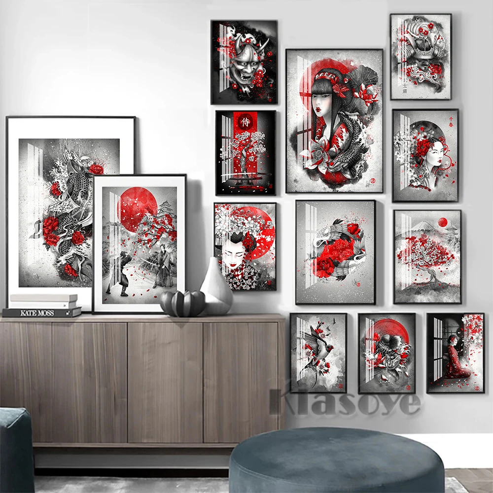 Japanese Ink Drawing Art Prints Poster Traditional Kimono Girl Bushido Hannya Geisha Sakura Crane Carp Wall Picture Home Decor
Japanese Ink Drawing Art Prints Poster Traditional Kimono Girl Bushido Hannya Geisha Sakura Crane Carp Wall Picture Home Decor