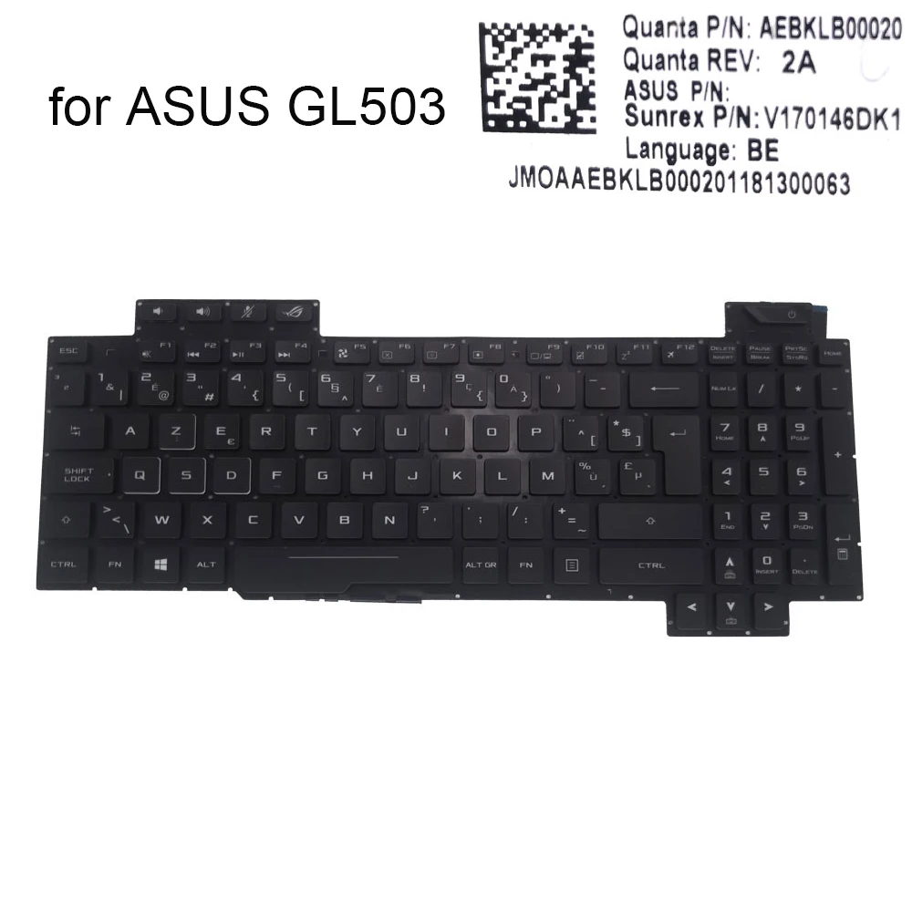 

Belgium backlit keyboard for Asus ROG Strix GL503 VS GL503GE GL503VM GL703GE Scar Euro BE azerty gaming keyboards New V170146DK1
