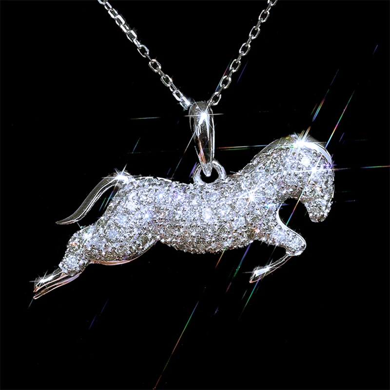 Huitan Pentium Horse Pendant Women Necklace Micro Paved CZ Stone Birthday Gift Zodiac Horse Animal Necklace Trendy Jewelry
Huitan Pentium Horse Pendant Women Necklace Micro Paved CZ Stone Birthday Gift Zodiac Horse Animal Necklace Trendy Jewelry