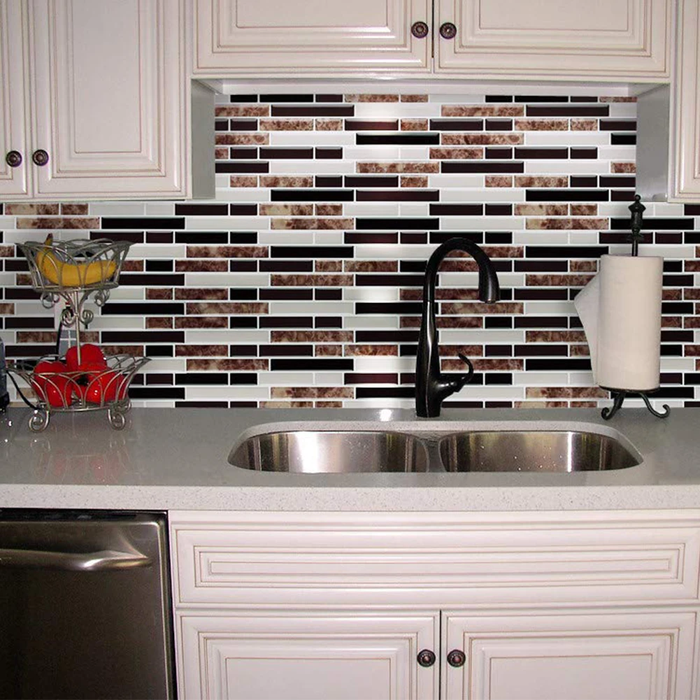 Tile Brick Stripe Wallpaper Sticker 28.5cm/11.2in3D Bathroom Self Adhesive Wall Paper Waterproof Wallpaper Backsplash Decor
Tile Brick Stripe Wallpaper Sticker 28.5cm/11.2in3D Bathroom Self Adhesive Wall Paper Waterproof Wallpaper Backsplash Decor