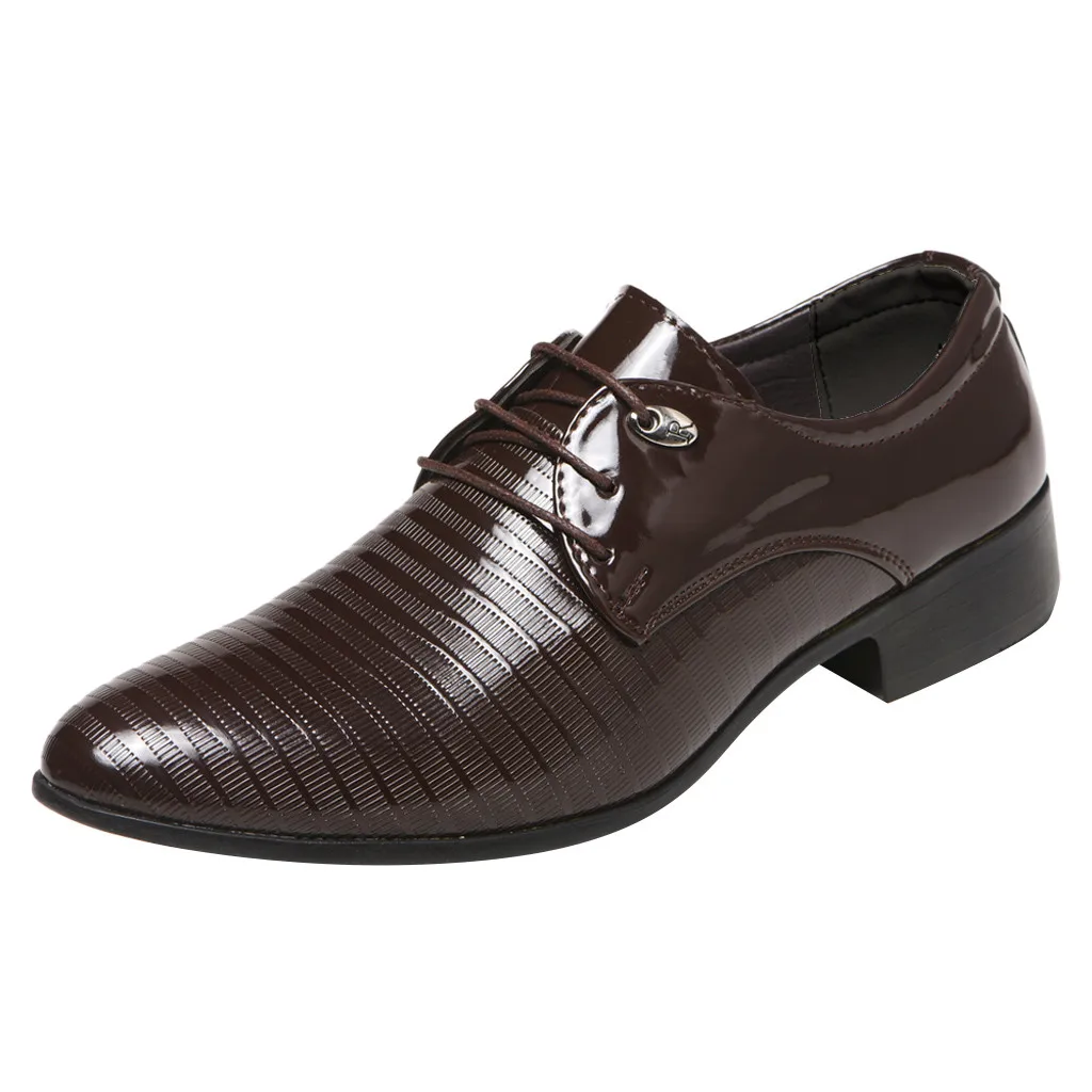 Fashion Men Business Leather Shoes New Casual Pointed Toe Lace-Up Dress Shoe Male Wedding Quality PuLeather Suit Shoes
Fashion Men Business Leather Shoes New Casual Pointed Toe Lace-Up Dress Shoe Male Wedding Quality PuLeather Suit Shoes