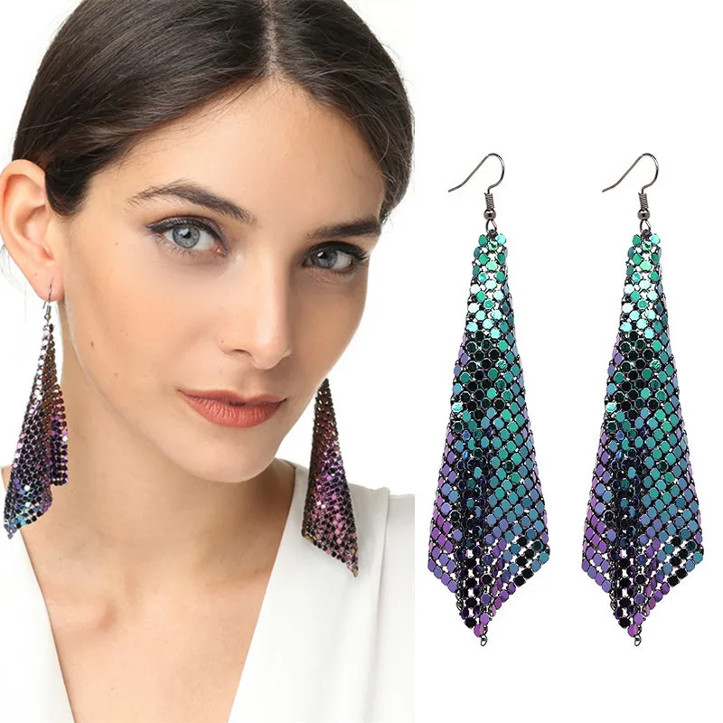 Metallic Sequin Tassel Earrings for Women 2021 Trendy Creative Square Drop Earrings Geometrical Bohemian Jewerly Accessories
Metallic Sequin Tassel Earrings for Women 2021 Trendy Creative Square Drop Earrings Geometrical Bohemian Jewerly Accessories
