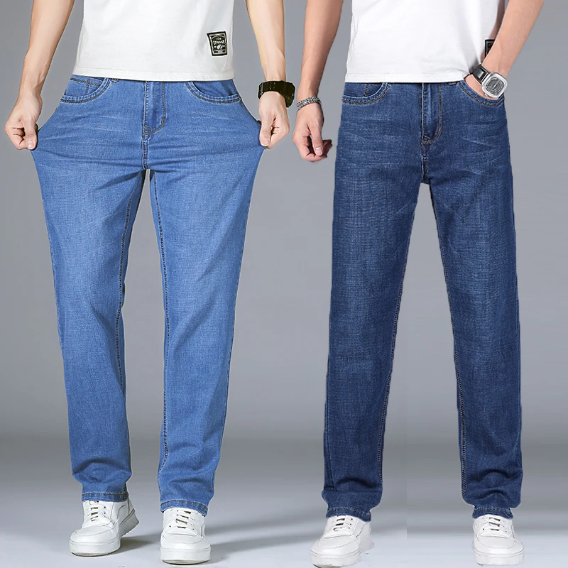 Men Jeans Loose Straight Baggy Business Casual High Quality Fashion Stretch Denim Trousers Light Blue Streetwear Mens Pants
Men Jeans Loose Straight Baggy Business Casual High Quality Fashion Stretch Denim Trousers Light Blue Streetwear Mens Pants