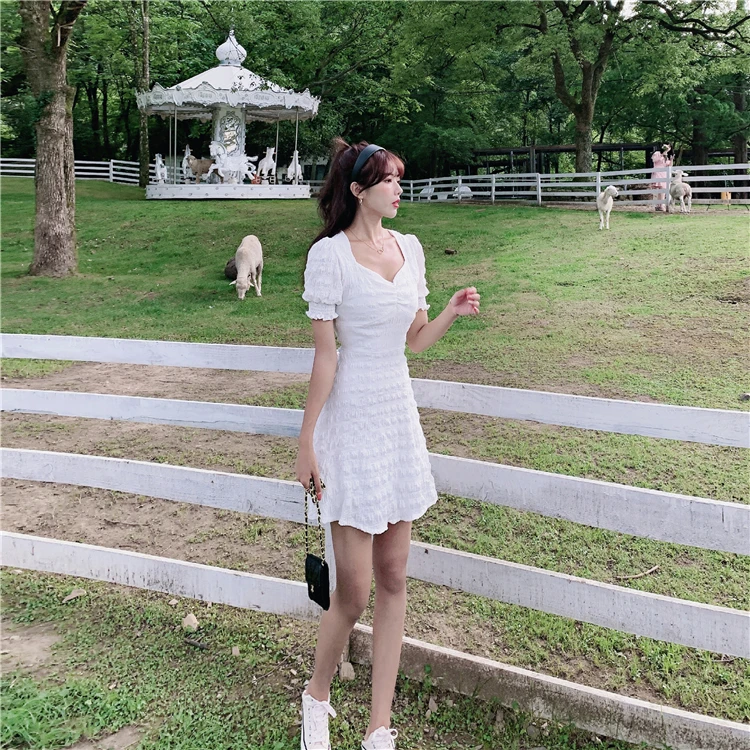 Princess White Dress 2021 New Summer V Neck Puff Sleeve French Slimming Short Dress and Long Dress Short Sleeve Chiffon Dress 
Princess White Dress 2021 New Summer V Neck Puff Sleeve French Slimming Short Dress and Long Dress Short Sleeve Chiffon Dress