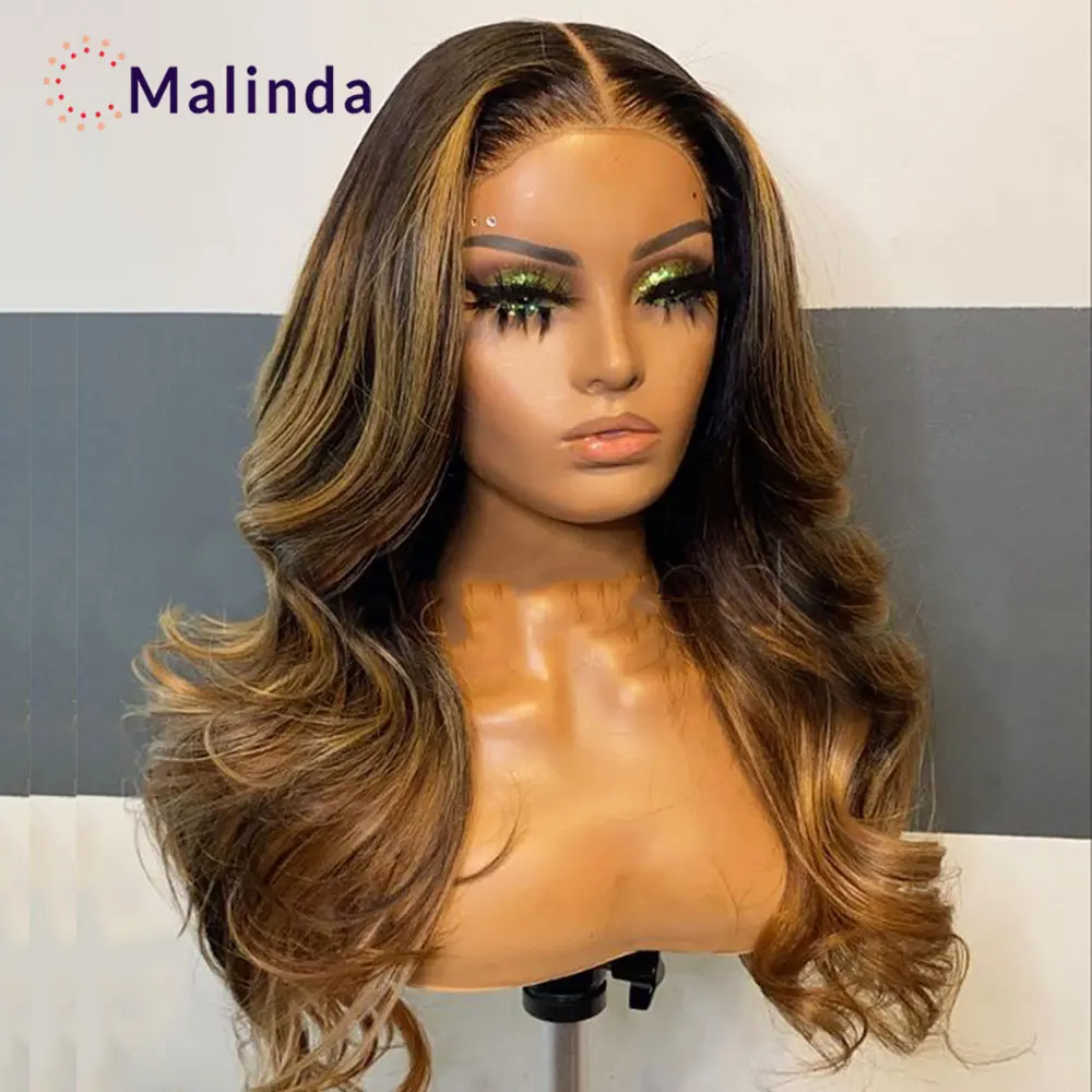 

Highlight Wig Human Hair 13x4 Lace Frontal Wigs 1b/27 Honey Blonde Wigs For Women Human Hair Pre Plucked 150% Density