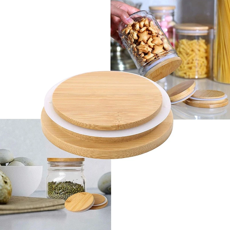 6 Pack Wooden Mason Jar Lids, Reusable Bamboo Mason Canning Lids Compatible with Wide Mouth Mason Jar Canning Jar
6 Pack Wooden Mason Jar Lids, Reusable Bamboo Mason Canning Lids Compatible with Wide Mouth Mason Jar Canning Jar