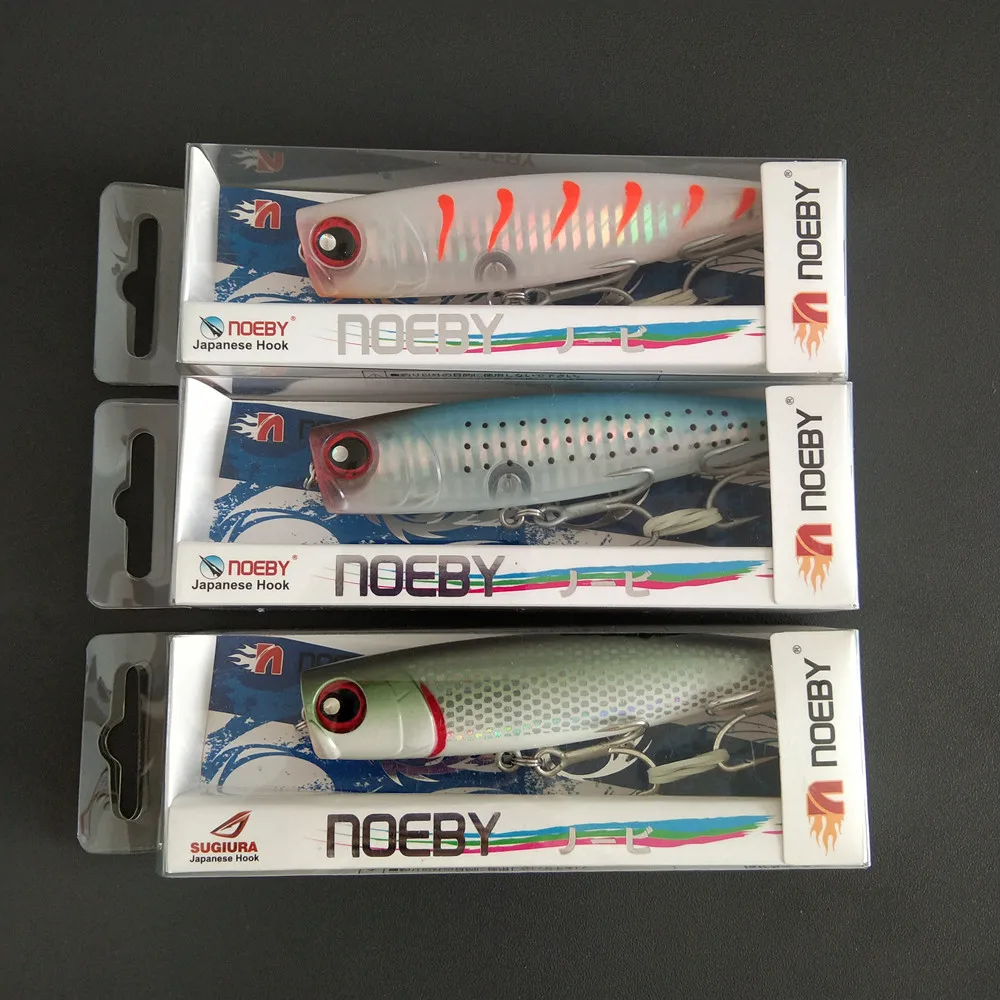 

Noeby 3pcs 105mm 24g Topwater Floating Popper Lures Set of Baits Artificial Hard Baits Saltwater Wobblers Sea Fishing Lure