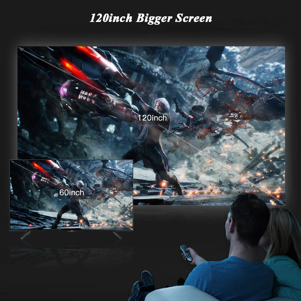 Мини-проектор CRENOVA 2800 люмен для Full HD 1080p беспроводной дисплей синхронизации