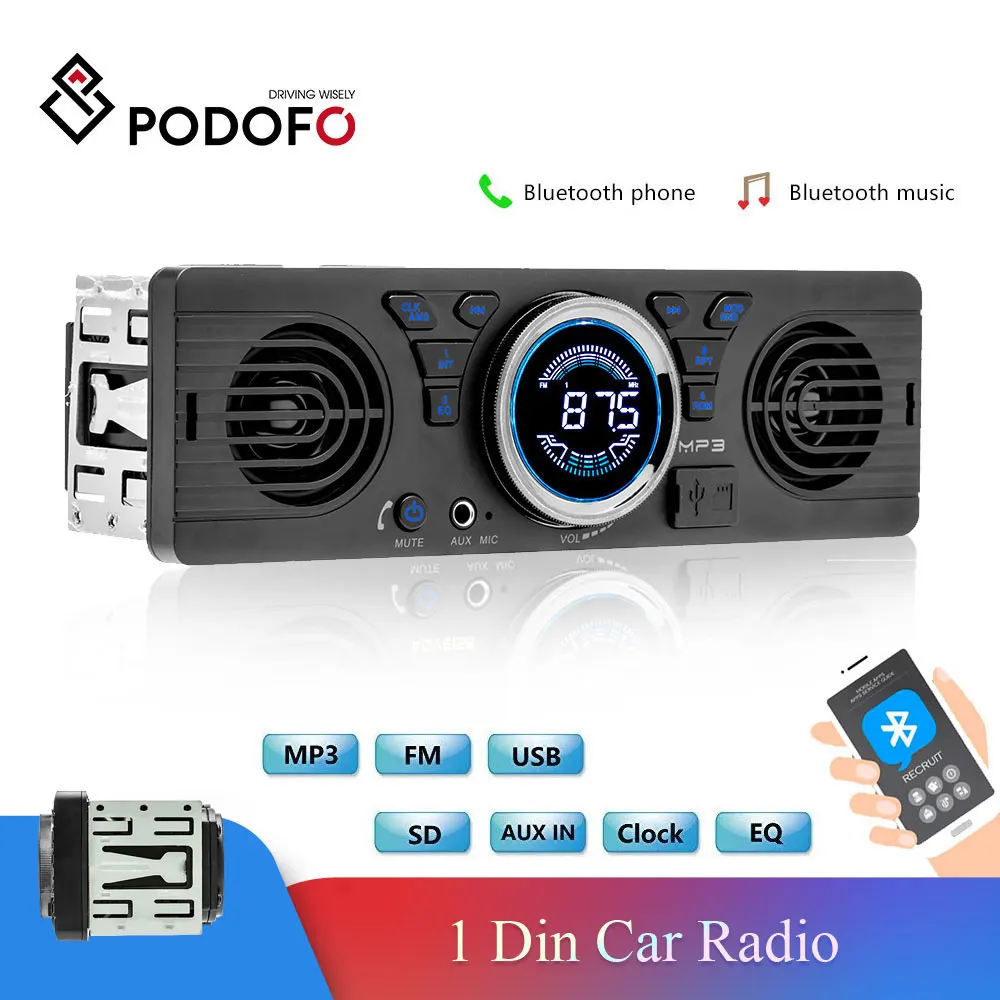 Podofo 1 Din Car Player with Bluetooth Car Radio Audio Player Vehicle Electronics In-dash MP3 Audio Player Car Stereo FM USB/TF
Podofo 1 Din Car Player with Bluetooth Car Radio Audio Player Vehicle Electronics In-dash MP3 Audio Player Car Stereo FM USB/TF