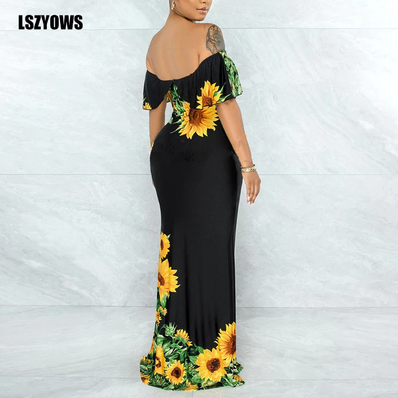 Boho Dress Summer Women Sexy Off Shoulder Ruffle Maxi Dresses Elegant Retro Sunflower Print Long Party Dress Vestidos Robe Femme
Boho Dress Summer Women Sexy Off Shoulder Ruffle Maxi Dresses Elegant Retro Sunflower Print Long Party Dress Vestidos Robe Femme