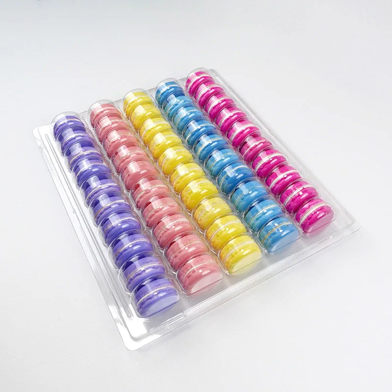 Large Capacity 50 Macarons Chocolate Clamshell Blister Tray Plastic Packaging For display 
Large Capacity 50 Macarons Chocolate Clamshell Blister Tray Plastic Packaging For display