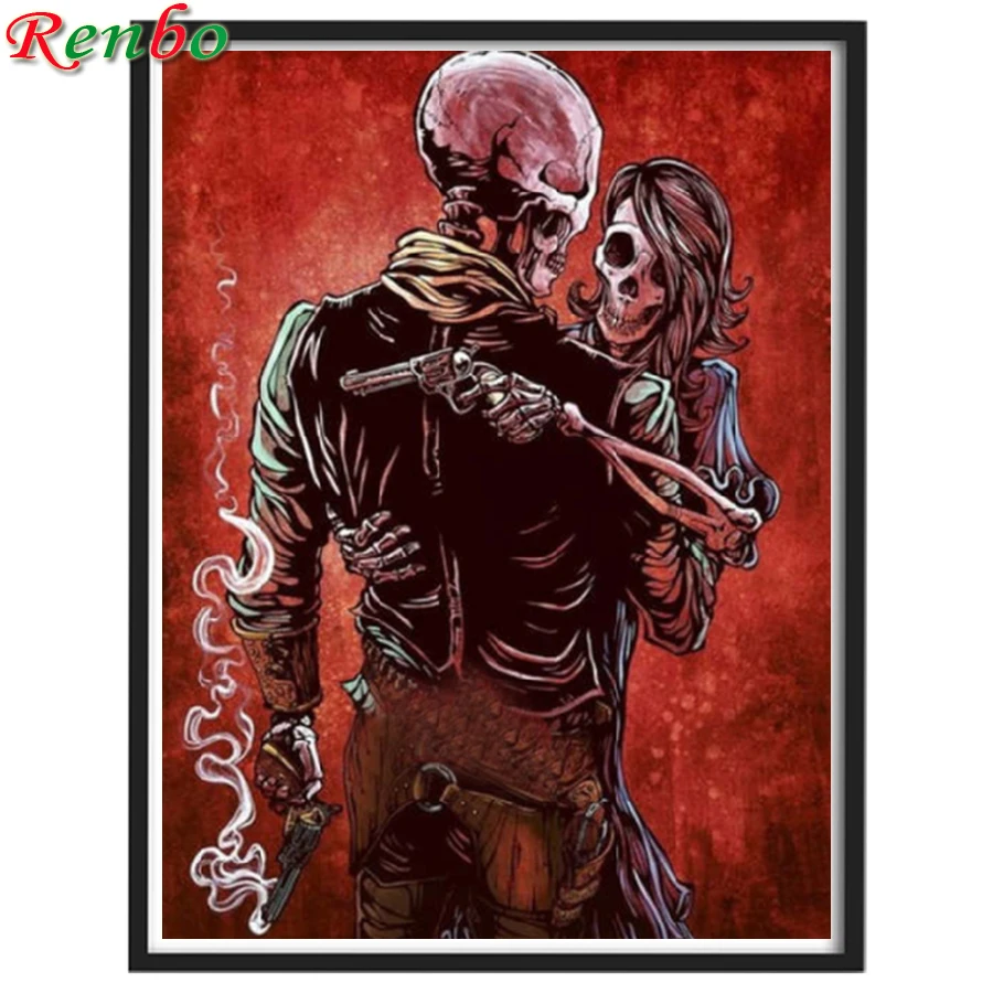 Diamond mosaic Skulls Couple Abstract Art 5D DIY Diamond painting Cross stitch Full round Diamond embroidery full square stone 
Diamond mosaic Skulls Couple Abstract Art 5D DIY Diamond painting Cross stitch Full round Diamond embroidery full square stone