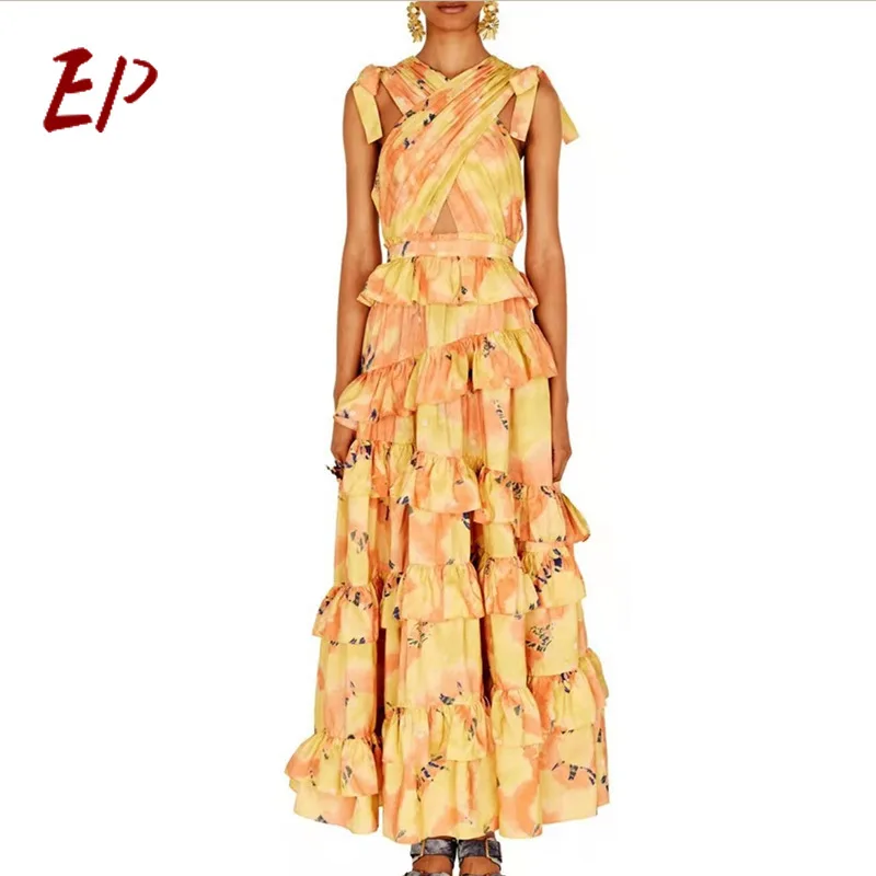 EP Female Fashion 2021 Spring Style Streetwear Skirt Print V-Neck Sleeveless Ruffles Dress For Women
EP Female Fashion 2021 Spring Style Streetwear Skirt Print V-Neck Sleeveless Ruffles Dress For Women