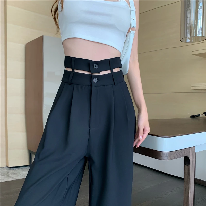 Summer Vintage Wide Leg Pants Women Office Lady French Designer Elegant Long Pants Solid High Street Korean Fit Chic Pants 2021
Summer Vintage Wide Leg Pants Women Office Lady French Designer Elegant Long Pants Solid High Street Korean Fit Chic Pants 2021