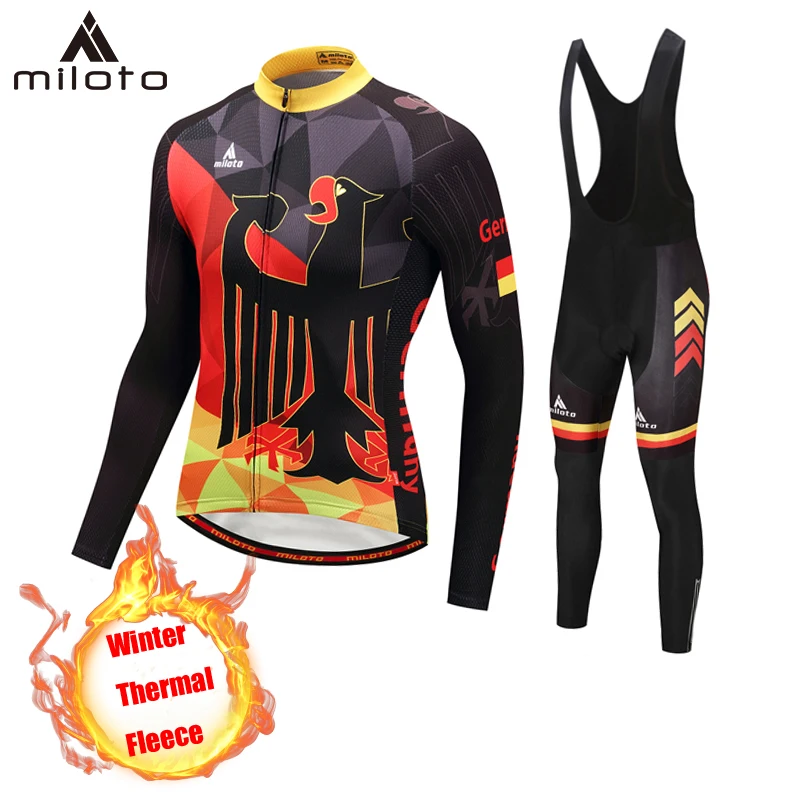 MILOTO maillot mtb hombre Зимняя Теплая Флисовая велосипедная одежда conjunto ciclismo 2019 горная для