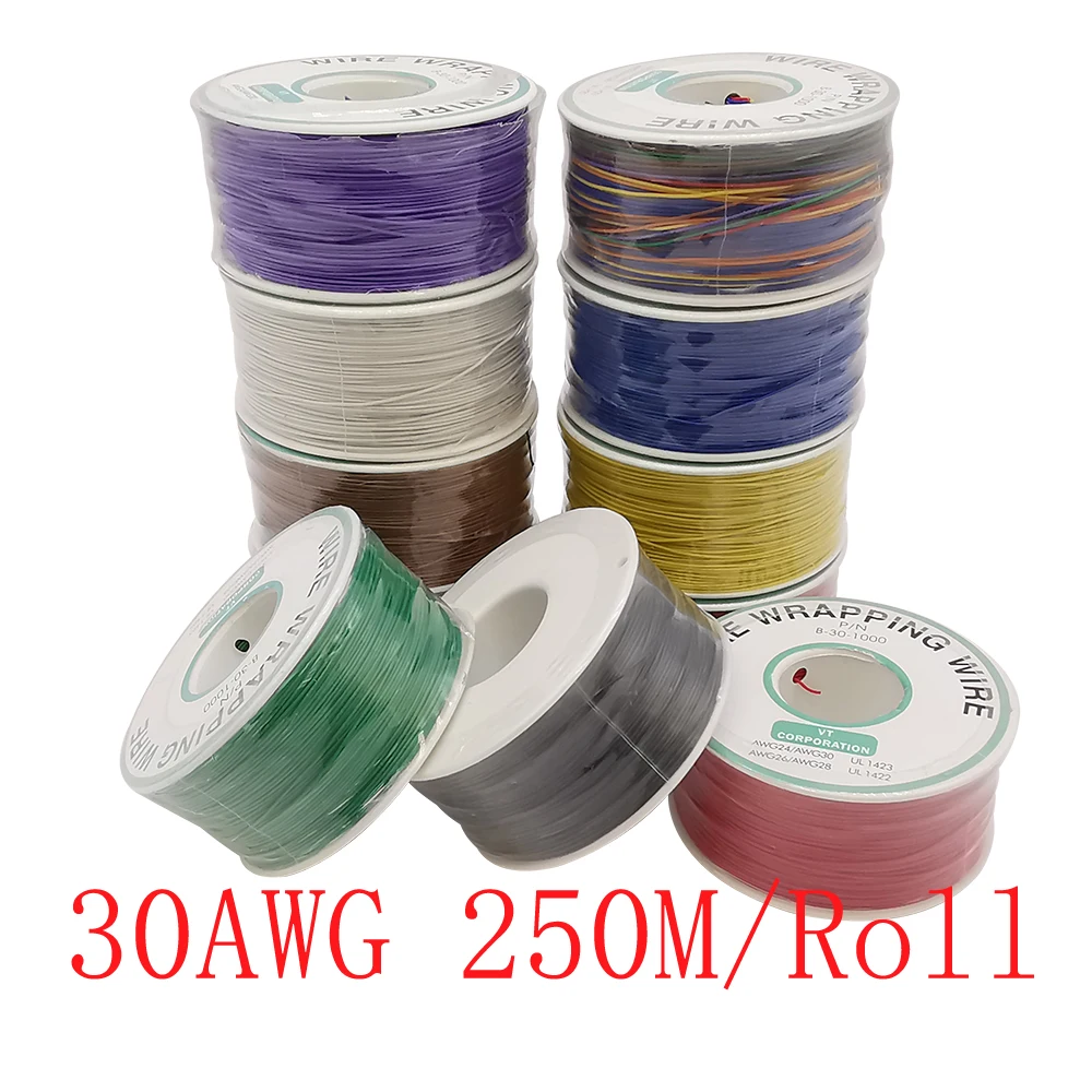 30AWG Wrapping Wire Tin Plated Copper Single Core Solid Breadboard Jumper Cable Insulation Electronic Conductor Wires 250M/Roll
30AWG Wrapping Wire Tin Plated Copper Single Core Solid Breadboard Jumper Cable Insulation Electronic Conductor Wires 250M/Roll