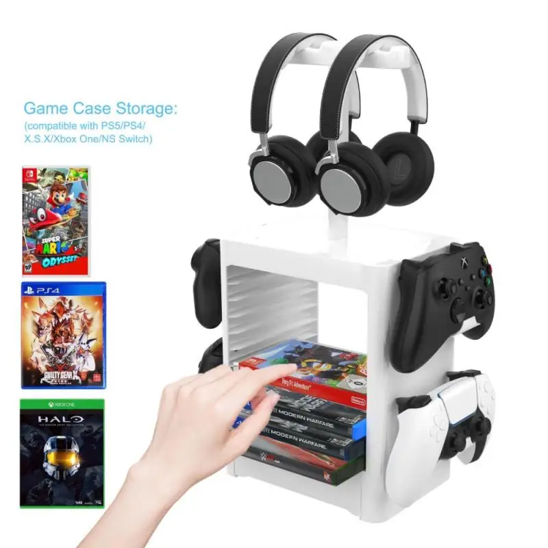 Стойка для хранения PS5 Switch, стойка для хранения аксессуаров Switch, профессиональный контроллер, гарнитура, органайзер для игровых карт
Стойка для хранения PS5 Switch, стойка для хранения аксессуаров Switch, профессиональный контроллер, гарнитура, органайзер для игровых карт