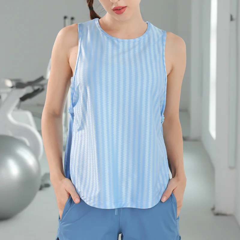 Loose running vest ladies fashion yoga fitness top striped solid color blouses sleeveless breathable women sportswear 2021 new
Loose running vest ladies fashion yoga fitness top striped solid color blouses sleeveless breathable women sportswear 2021 new
